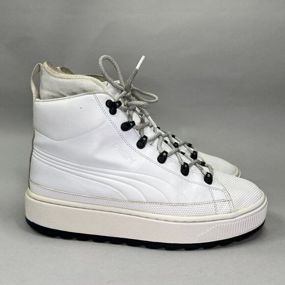 Puma Men's Size 10 The Ren Boot White Leather High Top Sneakers - Picture 1 of 12